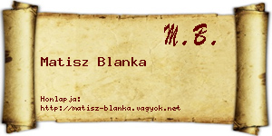 Matisz Blanka névjegykártya